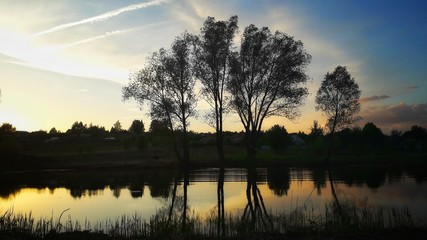 sunset over lake