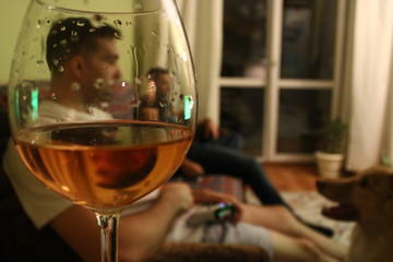 Spring evening with friends and wine