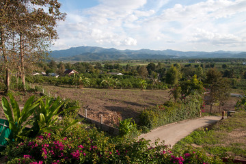 Tha Ton Thailand, view across Fang Plain on a summer morning