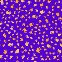 Seamless vector EPS 10 pattern with hands. Teamwork concept