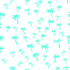 Coconut palm tree. Tropical vector Seamless pattern