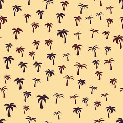 Coconut palm tree. Tropical vector Seamless pattern