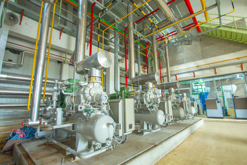 industrial compressor refrigeration station at manufacturing factory
