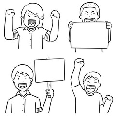 vector set of protester