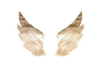 Abstract watercolor wings in vintage nostalgic colors