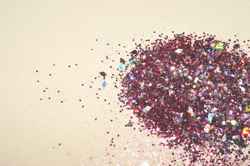Purple glitter and glittering stars in vintage colors