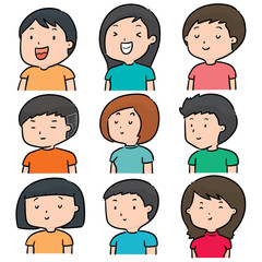 vector set of people