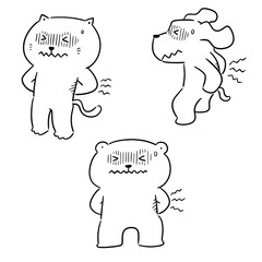 vector set of animal got backache