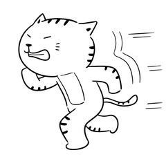 vector of cat running