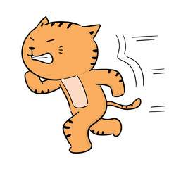 vector of cat running