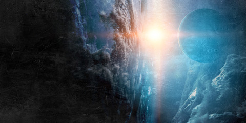 Deep space beauty. Planet orbit.