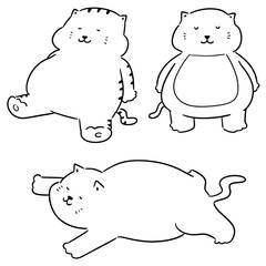 vector set of fat cat