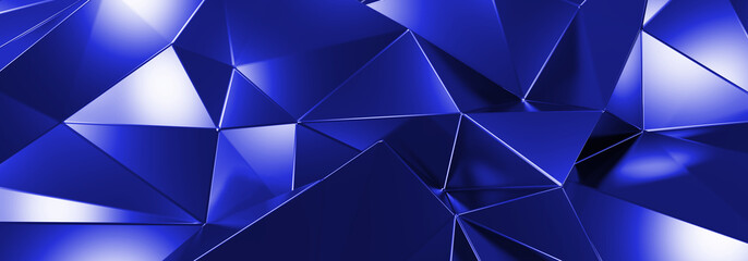 Obraz premium 3d ILLUSTRATION, of abstract crystal background, triangular texture, wide panoramic for wallpaper