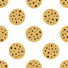 Simple cute cookie flat vector pattern