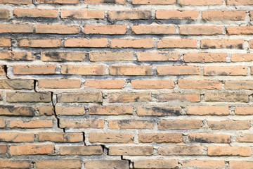 Old red brick wall background texture