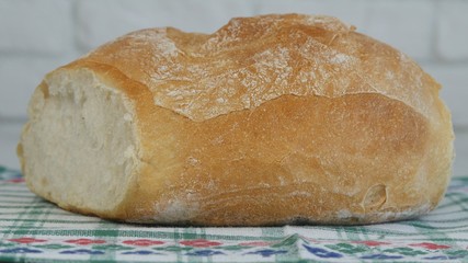 Image with a Delicious Bread Hot and Tasty Made at Home from White Flour