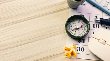  white  office  table for travel content.