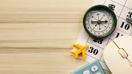  white  office  table for travel content.