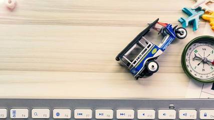 tuktuk on white  office  table for travel content.
