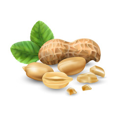Peanuts 3D illustration realistic. For packaging with peanut butter, nut mix. Vegetable protein for vegetarians, a useful product.