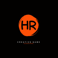 H R HR Initial logo template vector. Letter logo concept