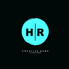 H R HR Initial logo template vector. Letter logo concept