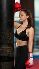 Glamorous kickboxingi fighter