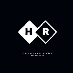H R HR Initial logo template vector. Letter logo concept