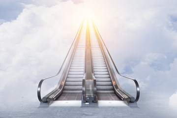 Double escalator to sunny sky