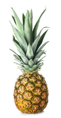 Ripe pineapple on white background