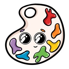 illustration of a cute palette of colors