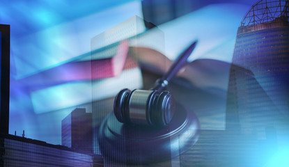 Law concept. multiple exposure