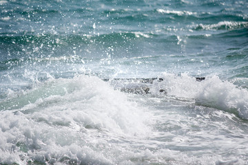 Splashing Waves background.Adriatic Sea Waves