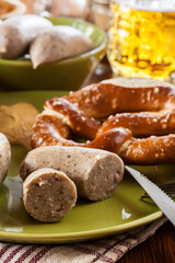 Bavarian breakfast with white sausage