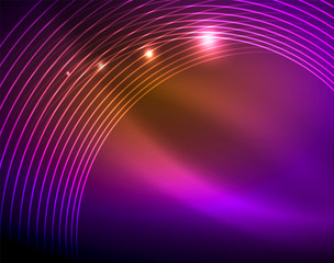 Neon circles abstract background
