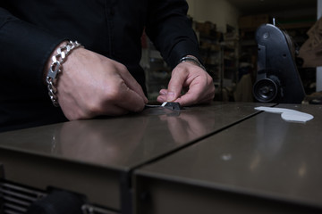 Custom designed shoes by shoemaker