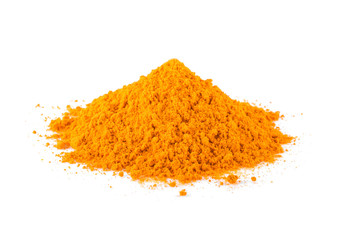 Turmeric powder isolated on white background