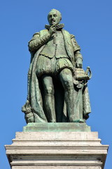 The Statue of Prince William the first, Prince of Orange (1533, 1584), designed by Louis Royer and unveiled in 1848. Located on Plein Square in The Hague, Netherlands
