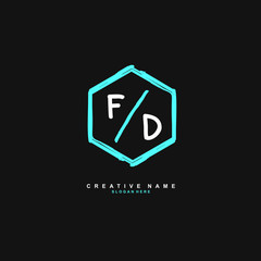 F D FD Initial logo template vector. Letter logo concept