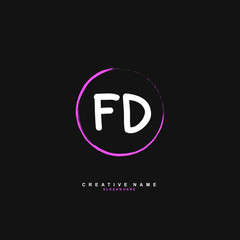 F D FD Initial logo template vector. Letter logo concept