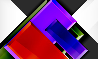 Bright colorful square shape blocks geometrical background