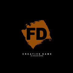 F D FD Initial logo template vector. Letter logo concept
