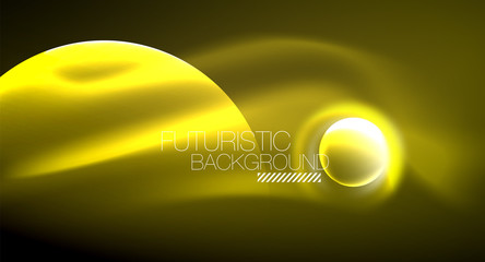 Vector glowing neon circles abstract background
