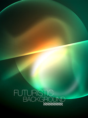 Vector glowing neon circles abstract background