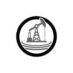 Oil Rig Icon Logo Sign