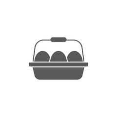 eggs in box package vector icon, isolated on white background