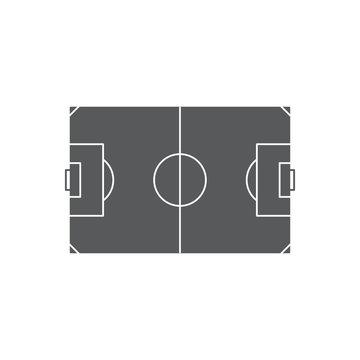 Football Pitch Vector Icon Concept, Isolated On White Background