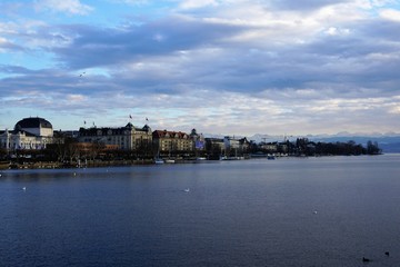 zürich stadt im winter 
