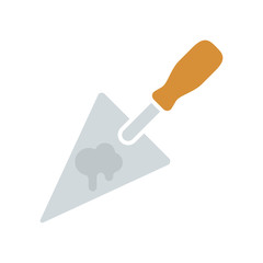 trowel and mortar, construction tool icon
