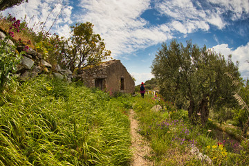 Fototapeta na wymiar Hiking trails in Calabria, Italy.